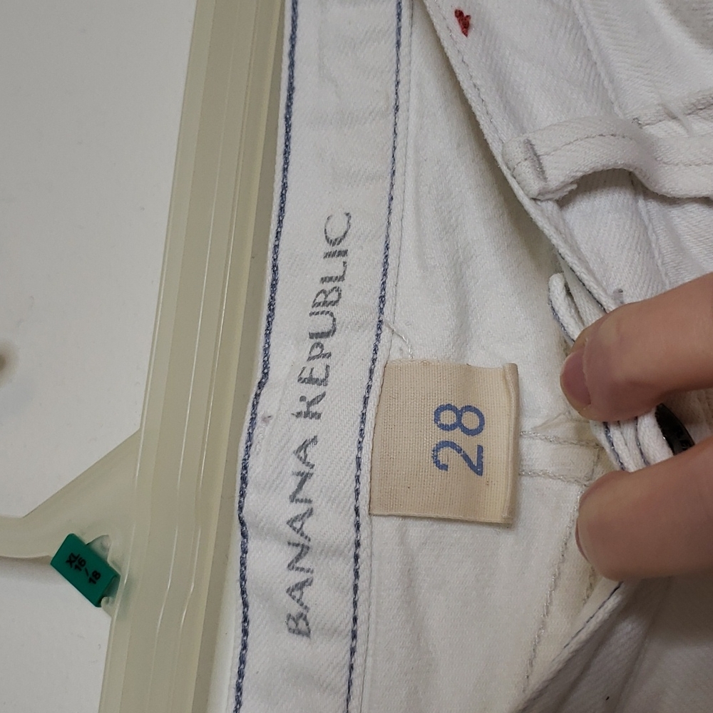 Banana Republic Slim Straight Mid Rise Jeans White 28 Long - Picture 4 of 14